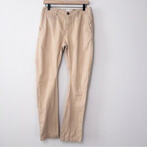 wings + horns Research Pant 28 Khaki Twill Cotton Button Fly Stripe